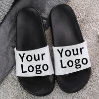 【CW】 Men Slippers Personalized Shoes  Diy Custom Sandals With Logo Rubber Non-Slip Flip Flops Indoor