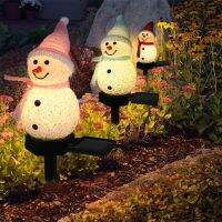 [AMO Garden Decoration]ปีใหม่คริสต์มาส Solar Snowman ไฟ LED กันน้ำ Xmas Ground โคมไฟซานตาคลอสไฟสนามหญ้าสำหรับสนามหญ้ากลางแจ้ง Backyard Ornament