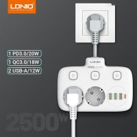 2013 LDNIO แถบพลังงานปลั๊กสหภาพยุโรป2 AD พร้อมพอร์ต3 USB 1 Type-C ปลั๊กสำหรับทุกรูเสียบ STOP Kontak Listrik ไฟกระชากสำนักงานบ้านตัวป้องกันอะแดปเตอร์