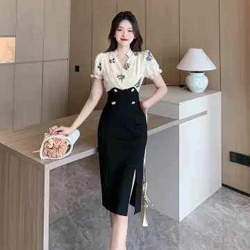 Solid Color Short Sleeve Pencil Dresses  Office dresses for women, Pencil  dress, Elegant dresses