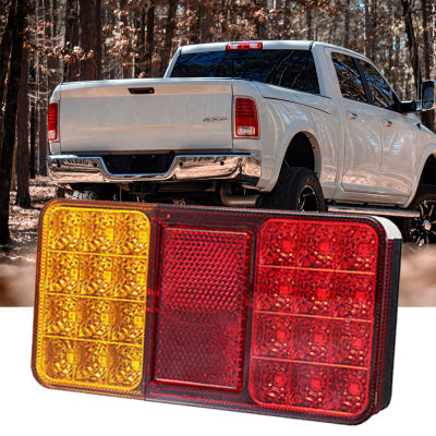 ไฟเลี้ยว24LED 5000K รถบรรทุกไฟเบรค LED สีแดงสีเหลืองไฟสัญญาณเบรค Super Bright IP67กันน้ำสำหรับรถ SUV Truck
