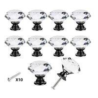 10 Pack Crystal Diamond Drawer Knobs 25mm Shining Door Handles Pulls Grips