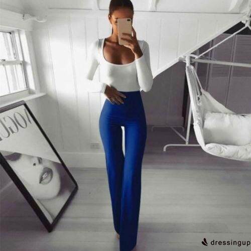 women-solid-color-high-waist-bodycon-wide-leg-pants-flare-pants-pencil