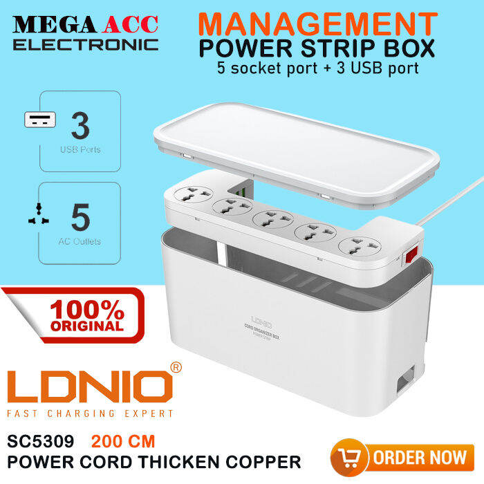 LDNIO SC5309 Management Power Strip Box 5 Soket Listrik dan 3 Port