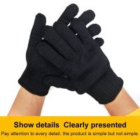 2 pcs Black Self Defense Gloves Outdoor Safety Protection Glove Level 5 Cut Proof Stab Resistant Wire Metal Work Anti-cut Gloves