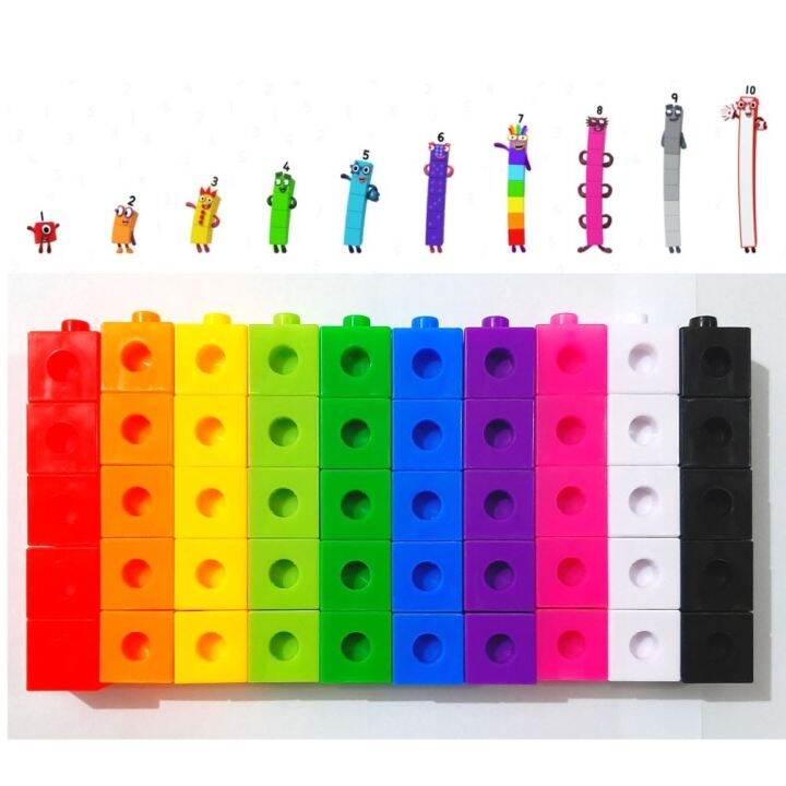 50 Pcs Numberblocks Cubes Linking Links Unifix Blocks Number 