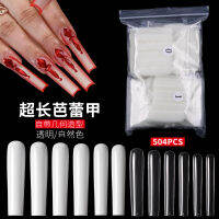 504Pcs Super Long Ballet Fake Nails with Full Sticker Removable Long Ballet Fake Nail Design Full Coverage False Nails Extension