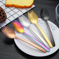 Stainless Steel Salad Spaghetti Fork Children Snacks Fruit Dessert Forks Spoon Kitchen Lunch Buffet Tableware Bento Accessories