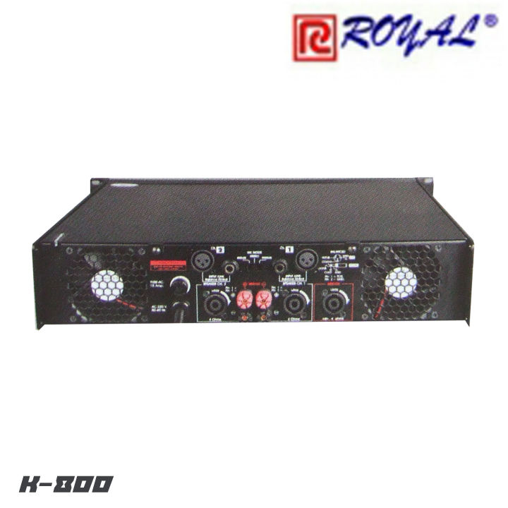 royal-k-800-เพาเวอร์แอมป์-2-ch-กำลังขับ-800-วัตต์-สเตอริโอ-ให้พลังเสียงที่หนักแน่น-มีพัดลมระบายความร้อน-2-ตัว-สินค้าตัวโชว็สภาพใหม่