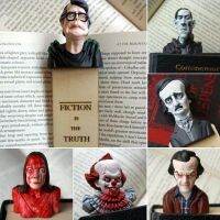 【cw】 Horror Bookmarks for Fans of Novels Resin Embellishments Crafts !