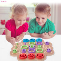 HOONEY เกมกระดานของเล่นจับคู่สี Montessori ไม้ที่ทนทานและนำมาใช้ใหม่ได้ปริศนาไม้กระดานบล็อคเกมกระดานสำหรับเด็กก่อนวัยเรียนเด็กวัยหัดเดินเด็กผู้หญิงของขวัญวันเกิด