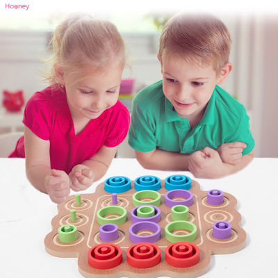 HOONEY เกมกระดานของเล่นจับคู่สี Montessori ไม้ที่ทนทานและนำมาใช้ใหม่ได้ปริศนาไม้กระดานบล็อคเกมกระดานสำหรับเด็กก่อนวัยเรียนเด็กวัยหัดเดินเด็กผู้หญิงของขวัญวันเกิด