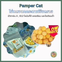 ขนมแมว ไข่แดงนกกระทาฟรีซดราย แมว (Pamper Cat) ปลอดภัย ไร้สารปรุงเเต่ง Freeze-Dried