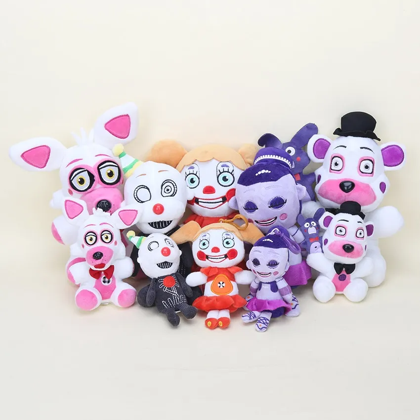 15cm/25cm FNAF Plush Toys Funtime Freddy foxy Circus Baby Ennard Sister  Location keychain pendant doll