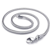 Jewelry, stainless steel Armor chain necklace, silver - width 2.2mm - length 65cm