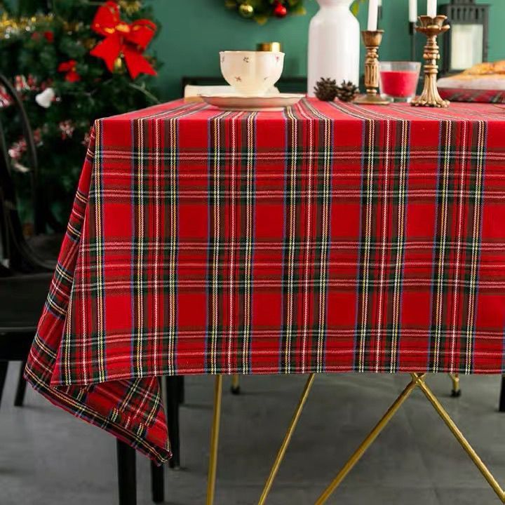 m-q-s-ผ้าปูโต๊ะ-วินเทจสไตล์เกาหลี-สก็อตแลนด์-เรดเช็ค-ผ้าปูโต๊ะปิกนิก-ผ้าปูโต๊ะ-ตกแต่งภายในร้านอาหารสีแดงปีใหม่-ผ้าปูโต๊ะกันน้ำ