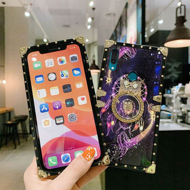 jiefie-เคสโทรศัพท์สำหรับ-huawei-y9-2019-y6p-2020-y7a-y6-pro-2019-y9-prime-2019-p-smart-2021-starry-sky-โมบายกระดิ่งลมหรูหราซิลิโคนรูปสี่เหลี่ยมกันกระแทกฝาหลัง