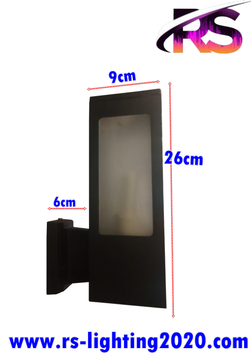 โคมไฟติดผนังภายนอก-โคมเหลี่่ยม-โคมกันน้ำ-โคมกิ่งผนัง-เหลี่ยม-กระจก-กันแดด-กันฝน-6191-1bk-ราคาไม่รวมหลอดไฟ