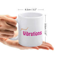 Good Vibrations คำแถลง แก้วเซรามิคสีขาว ดื่ม ถ้วยชากาแฟ ของขวัญที่ไม่ซ้ำใคร ปัจจุบัน สำนักงานคาเฟ่ บ้าน งานสังสรรค์ 330ml