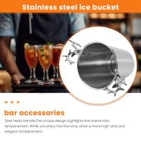 Stainless Steel Deer Head Handle,Insulated Ice Bucket,for Paties &amp;Bar