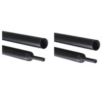 2 Pcs Black Heat Shrink Tube Electrical Sleeving Car Cable/Wire Heatshrink Tubing Wrap 2.5MM2M amp; 6MM2M