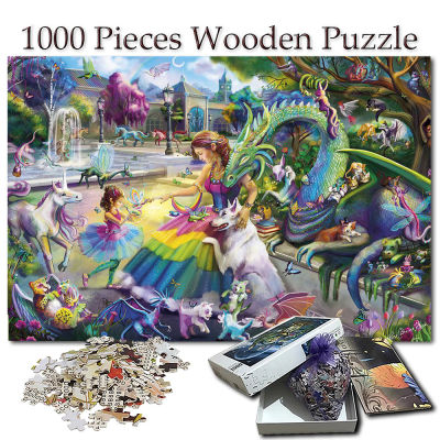 Flights Of Fantasy Dragon S Garden Puzzle 300 500 1000ชิ้นจิ๊กซอว์ไม้ปริศนาแกะออกของเล่นของเล่นไม้