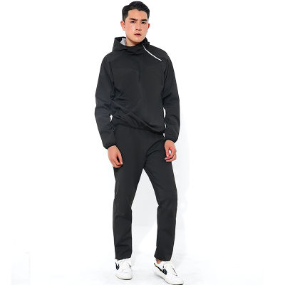 Sweat Suit Men &amp; Women Large Size Sports Fitness Suit Running Sweating Yoga Clothes Long Sleeve Hooded Jacket Sauna Pants