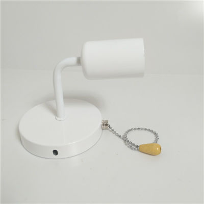 modern simple wall light with pull switch white black silver E27 bulb bed room beside wall lamp 110v 220v