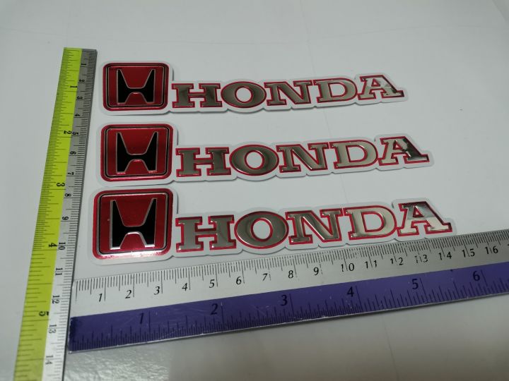 สติ๊กเกอร์ฟอยด์-ปั๊มนูน-คำว่า-honda-ติดรถ-แต่งรถ-ฮอนด้า-sticker-สวย-ขนาด-3x14-ซม-สวย-งานดี-หายาก-ติดท้ายรถ-ติดข้างรถ-ติดประตูรถ