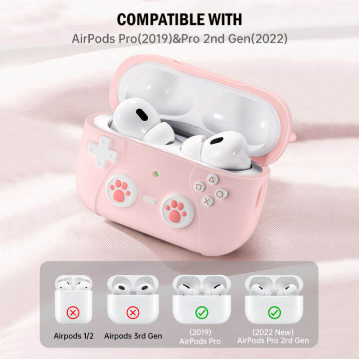 เคสเอียร์บัดใช้ได้กับ-airpods-pro2-airpods-pro-ฝาครอบป้องกันชุดหูฟังที่รองรับบลูทูธพร้อมพวงกุญแจ