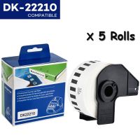 【Free-delivery】 foenix mall CIDY DK-22210 5ม้วนสำหรับฉลาก Brother DK 22210 DK 2210 DK 210ฉลากต่อเนื่องสำหรับ QL700 QL570