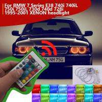 Rgb หลายสีไฟหน้าฮาโลตานางฟ้า Led สำหรับ Bmw 7ชุด E38 740i 740il 750i 750il 730d 740d 728i 1995ซีนอน01