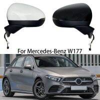 อุปกรณ์ตกแต่งกระจกมองหลังสำหรับรถยนต์ Mercedes-Benz W177พับได้ไฟฟ้าสัญญาณไฟเลี้ยวปรับได้