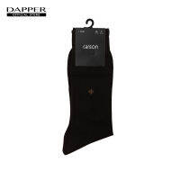 DAPPER X CARSON ถุงเท้า Nylon Embroidery Socks มีลายปัก สีน้ำตาล