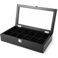 Wood Watch Display Box Organizer Black Wooden Case Fashion Watch Storage Packing Gift Boxes Jewelry Case