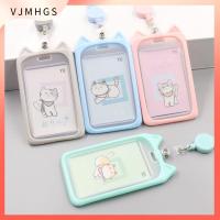 VJMHGS 1PC ของขวัญเด็ก เชือกคล้องแบบหดได้ อัตลักษณ์ ซองใส่บัตรประชาชน ผู้ถือบัตร กรณีบัตรเครดิต กรณีบัตรรถบัส