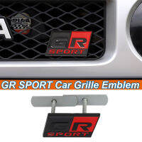 1ชิ้นสำหรับ GR โลโก้กีฬารถด้านหน้า Grille Emblem 3D โลหะดัดแปลง Grille Badge รถยนต์ Toyota Yaris Vios Innova Rav4 Hilux Fortuner Camry Corolla Tundra Prius อุปกรณ์เสริมภายนอกรถยนต์