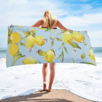 Watercolor Lemons Beach Towel Sports Quick Dry Microfiber Towel Beach Blanket for s Kids Outdoor Picnic Blanket