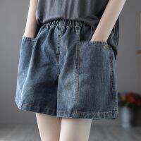 COD SDFERTGRTYTYUYU Plus size denim wide-leg shorts womens fat mm skirt pants l大码牛仔阔腿短裤女胖mm裙裤宽松显瘦个性大口袋时尚百搭热裤bogu123.sg 8.22