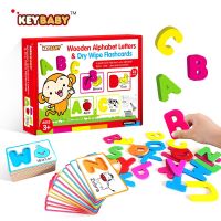 Keybaby Wooden Alphabet Letters&amp;Dry Wipe Flashcards การ์ดคำศัพท์