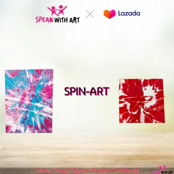 Creative Kids Spin & Paint Art Kit - Spinning Art Machine + Flexible  Splatter Guard + 5 Bottles of Paint + 8 Large, 8 Small, 4 Round Cards + 4  White