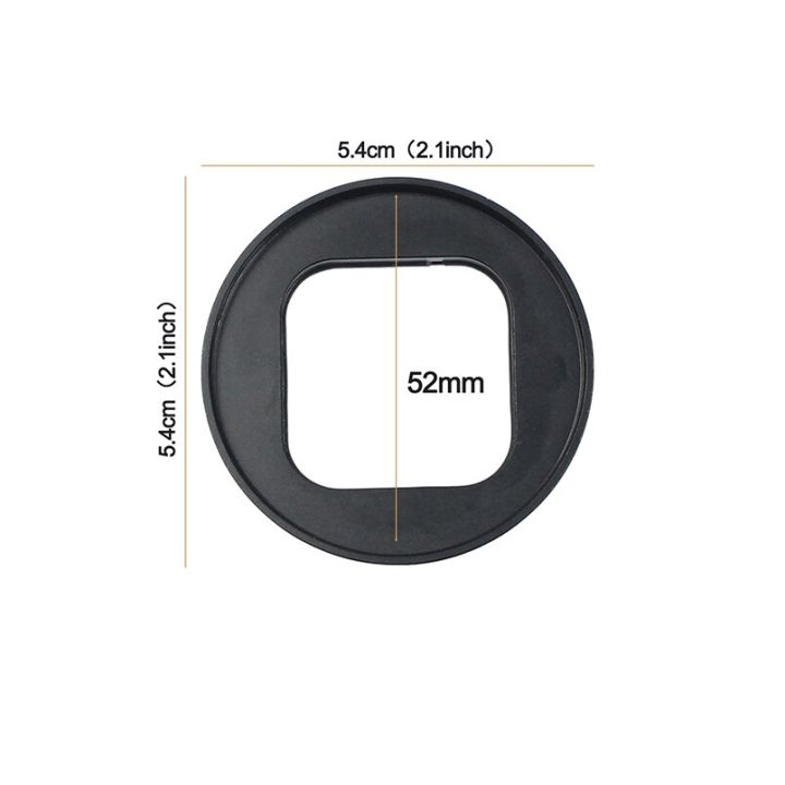 แหวนรองเลนส์กล้องถ่ายรูปเลนส์สีอะลูมินัมอัลลอย52มม-สำหรับ-hero9โกโปรกล้องแอ็กชันสีดำวงแหวนกรอบเลนส์สำหรับอุปกรณ์เสริม-gopro10สีดำ
