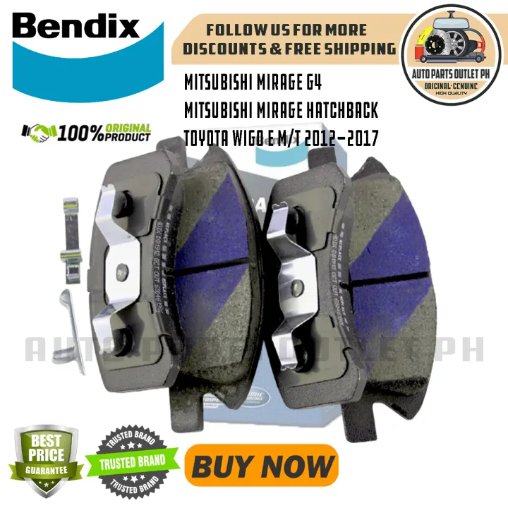 Detroit Axle Front Brake Kit For 2017-2024 Mitsubishi Mirage G4 – 9.88" Drilled Rotors & Ceramic Pads