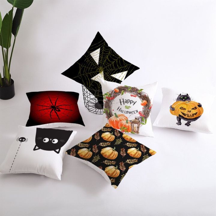 45x45cm-halloween-pumpkin-peach-skin-home-decoration-cushion-cover-waist-pillowcase