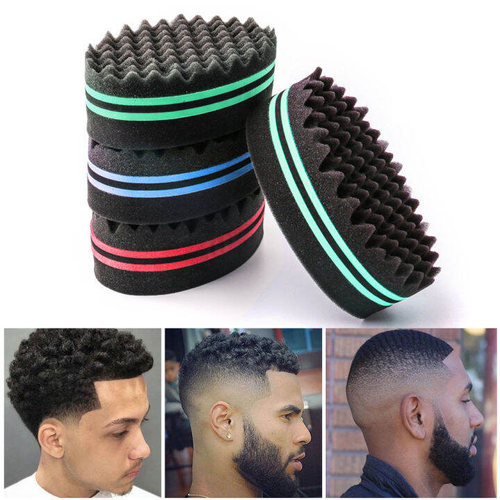 Oval Double Sides Magic Twist Hair Brush Sponge Brush Natural Afro