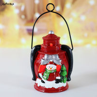 SUC Christmas Light Decoration Ceramics Santa/Elk/Snowman Lantern Seasonal Hanging Lamp Ornament For Home Patio Holiday