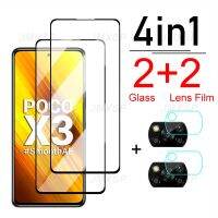 【A PRETTY】4in1Glass ForPocoF2M3 M4Tempered แก้ว ForPocoF3X4 NFCLens ฟิล์ม Protector