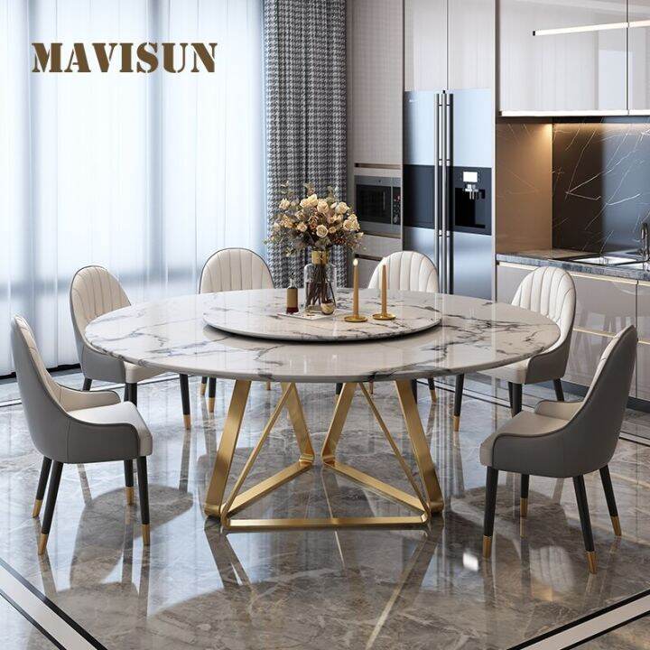 MOONLIGHT Golden Dining Table with Turntable Leisure Round