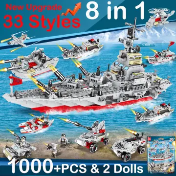 1560pcs Compatible with Lego WW2 Military Battleship Building