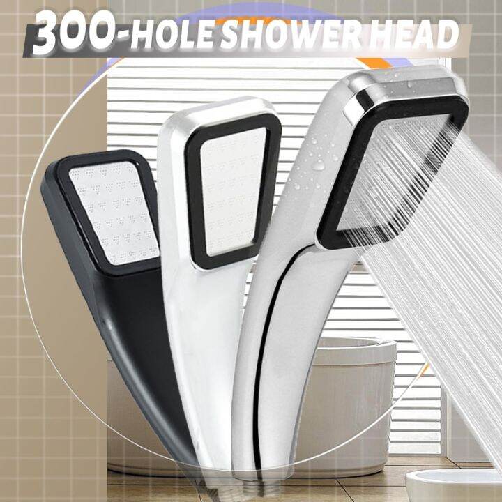 vehhe-water-saving-rainfall-shower-head-chrome-surface-300-holes-high-pressure-aluminum-shower-bathroom-accessory-spray-nozzle-by-hs2023